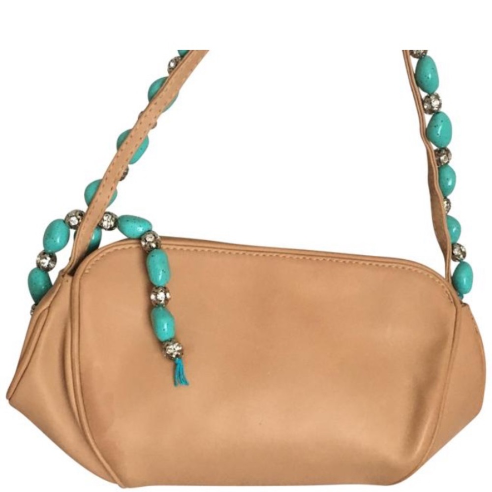 Giuseppe Zanotti Leather Bag w/turquoise Handle
